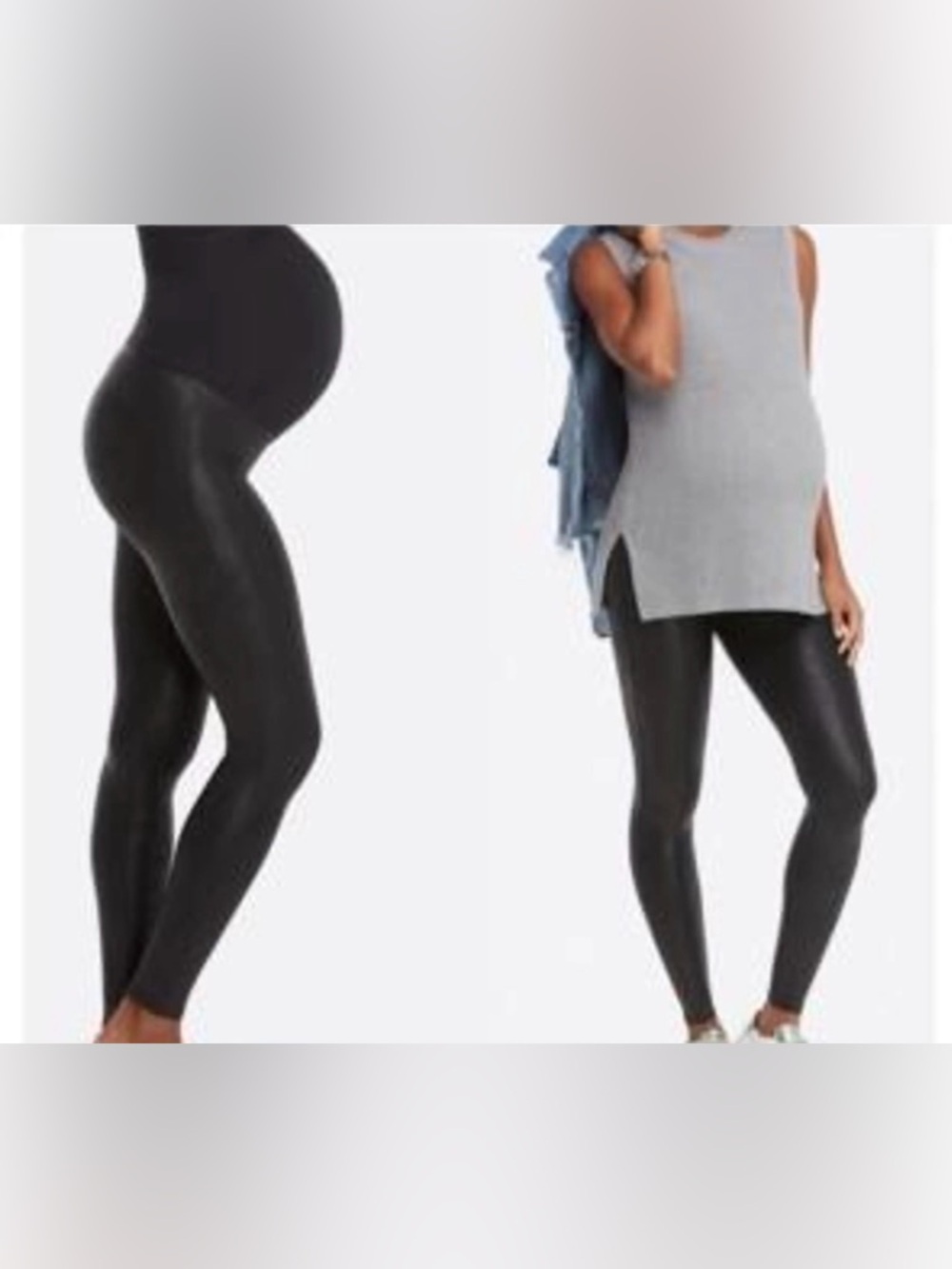 SPANX mama faux leather leggings black size XS